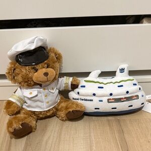 Caribbean Captain Bear and Ship Plush Set